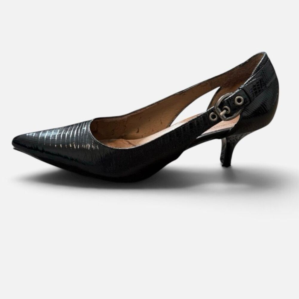 Circa Joan & David Slingback Black Pointed Toe Mules Slip On 7.5 Kitten